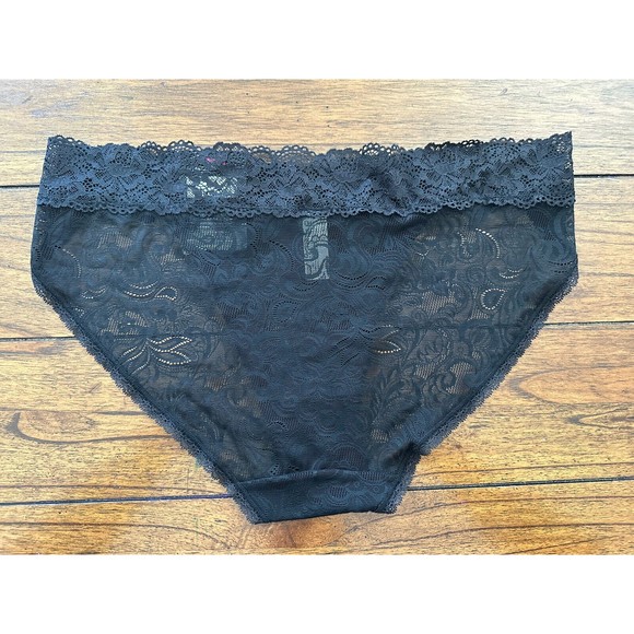 MAIDENFORM Luxurious Lace Black V Front Bikini Panty - Size 9 - DMSLBK - Picture 2 of 3